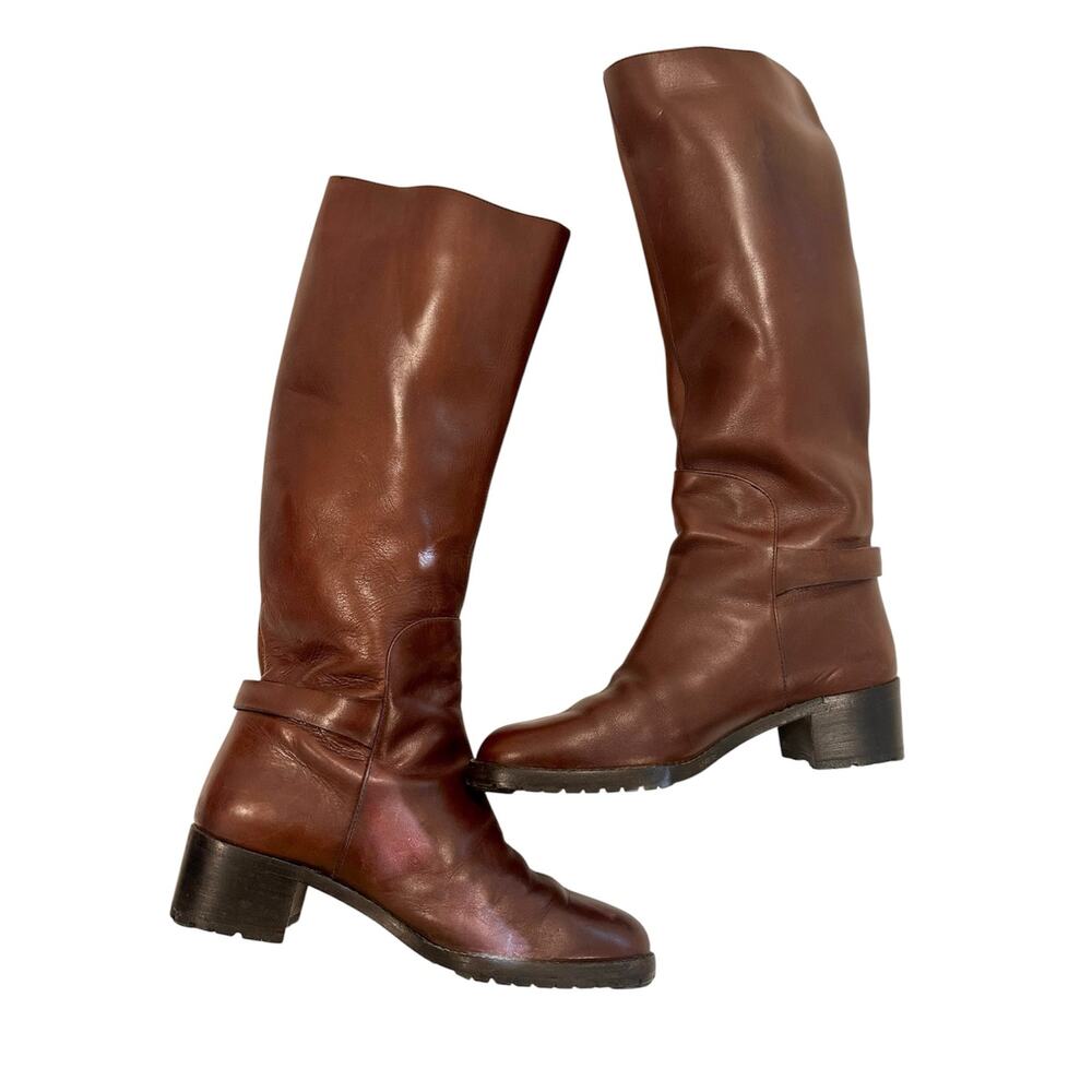 Gucci Knee High Horsebit buckle boots Brown with Block Heel size 36 Narrow - Picture 5 of 12